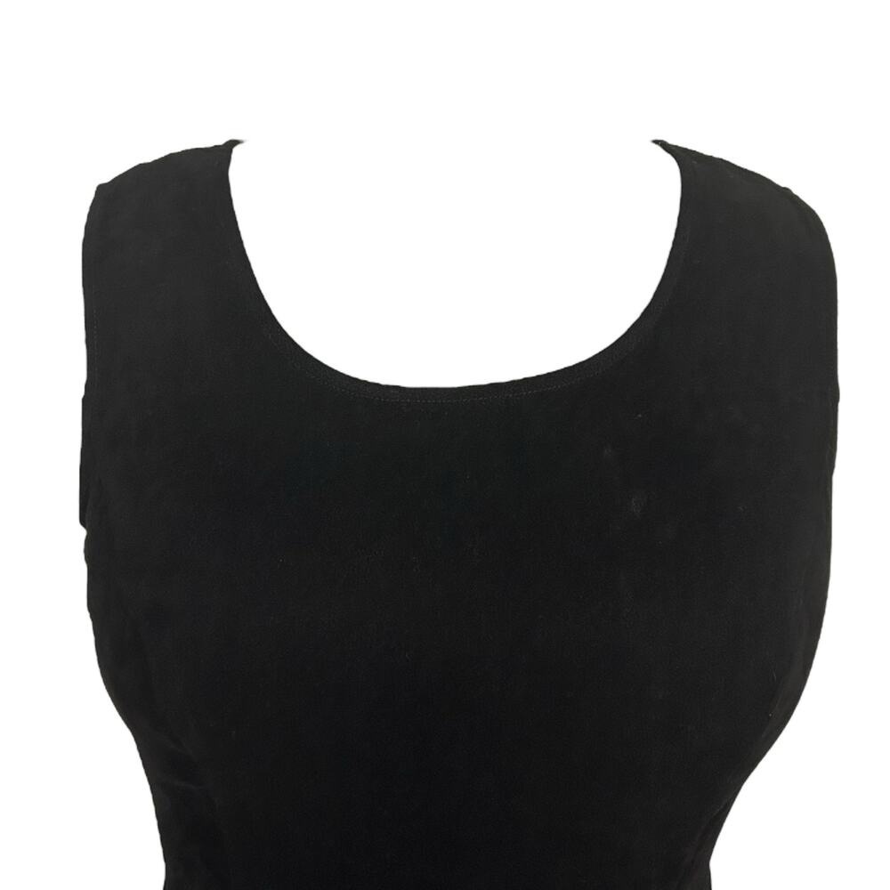 Vintage Black Velour Sleeveless Dress Size 10 - Picture 3 of 6